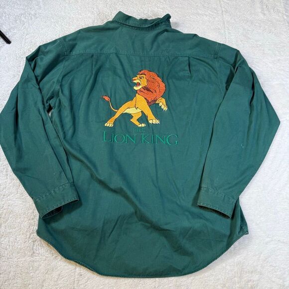Vintage 90s The Lion King Shirt Disney Store Embroidered Movie Button Up - Picture 1 of 6